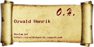 Ozvald Henrik névjegykártya