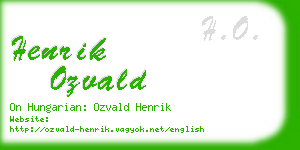 henrik ozvald business card